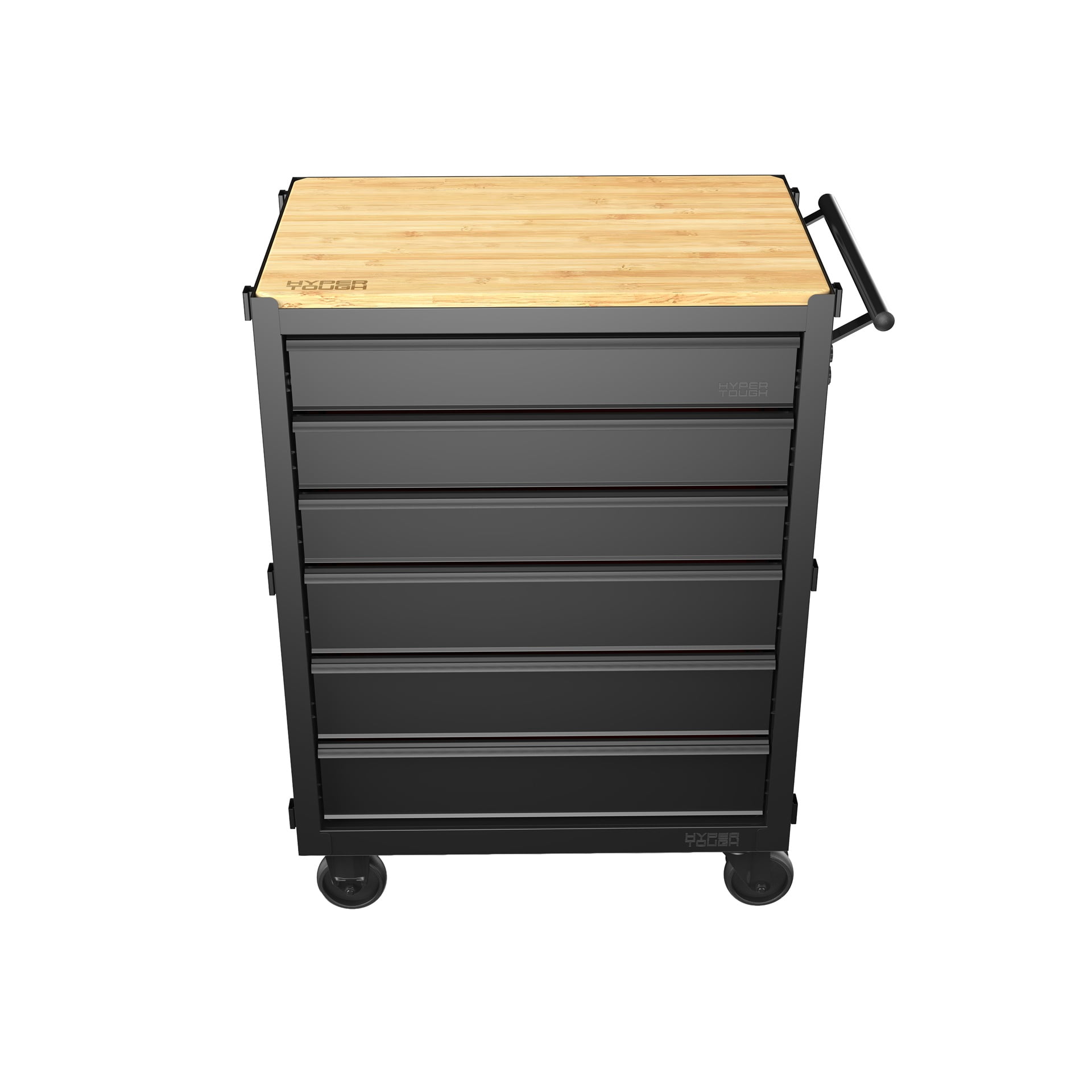 HT-27IN-6-DRAWER-CAB_964c7f13-c9ac-4290-805e-269a9553393b.8a2571a5c7476ebbad848c43aa4b4f25 Hyper Tough Hyper Stack 27-Inch 6-Drawer Rolling Tool Cabinet, Black Steel Garage Tool Storage Chest - Image 1